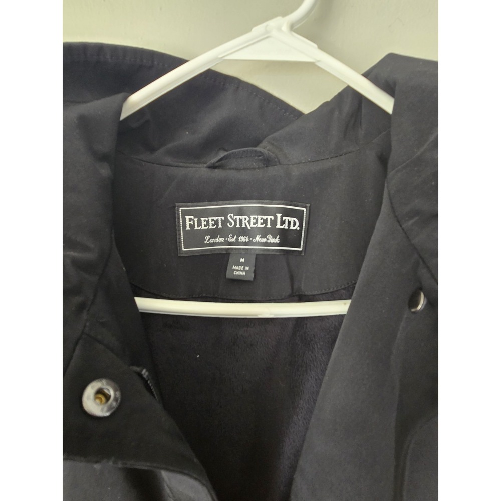 Fleet Street Ltd Black Rain Resistant Trench Coat Jacket Polyester Women's Med - Picture 11 of 16